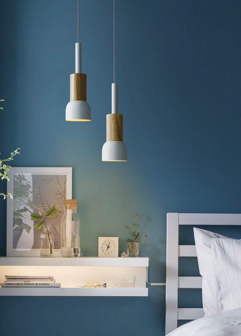 Lumora Home – Pendant Lamp of Metal & Wood, modern E27 design