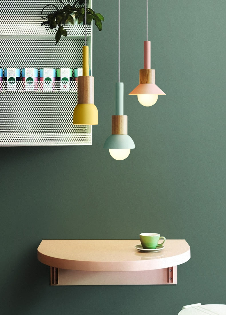 Lumora Home – Pendant Lamp of Metal & Wood, modern E27 design