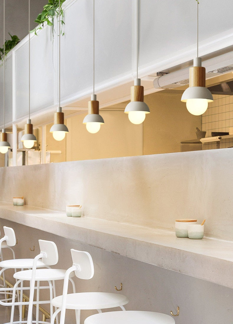 Lumora Home – Pendant Lamp of Metal & Wood, modern E27 design