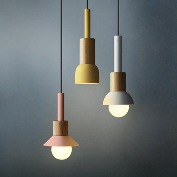 Lumora Home – Pendant Lamp of Metal & Wood, modern E27 design