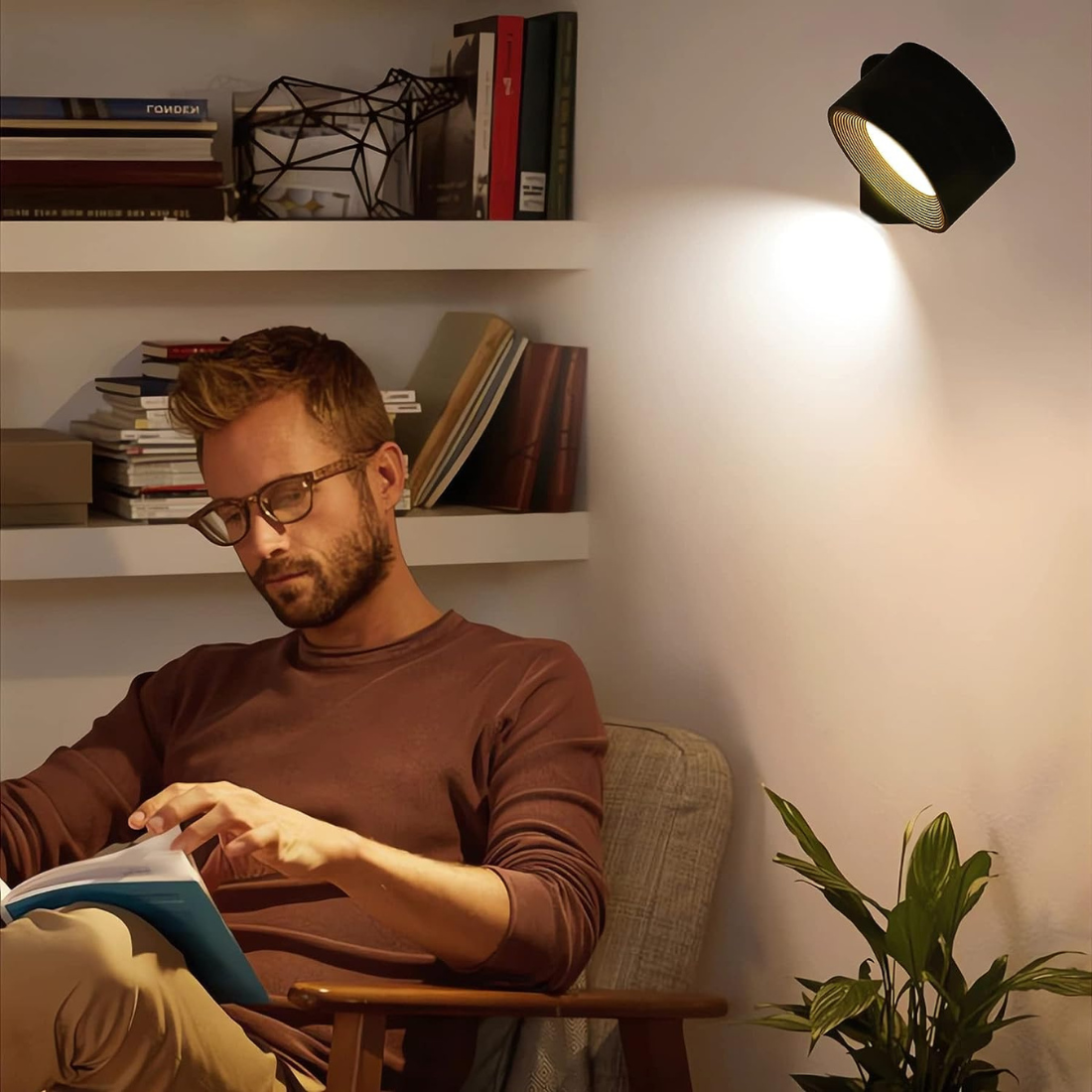 AuraGlow - Draadloze Oplaadbare 360 Graden Muurlamp