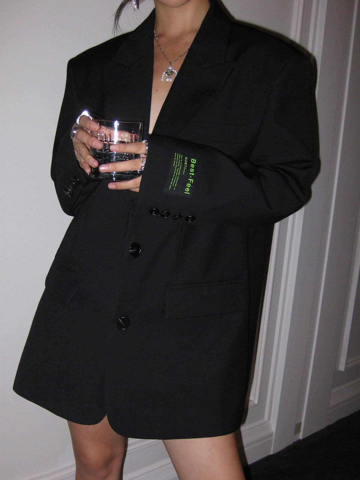 Sophia Oversized Blazer met Revers en Klassieke Knoopsluiting