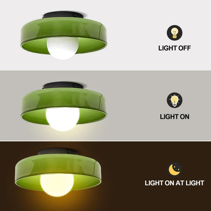 Culina – Round flush ceiling lamp – Glass design for kitchen & interior