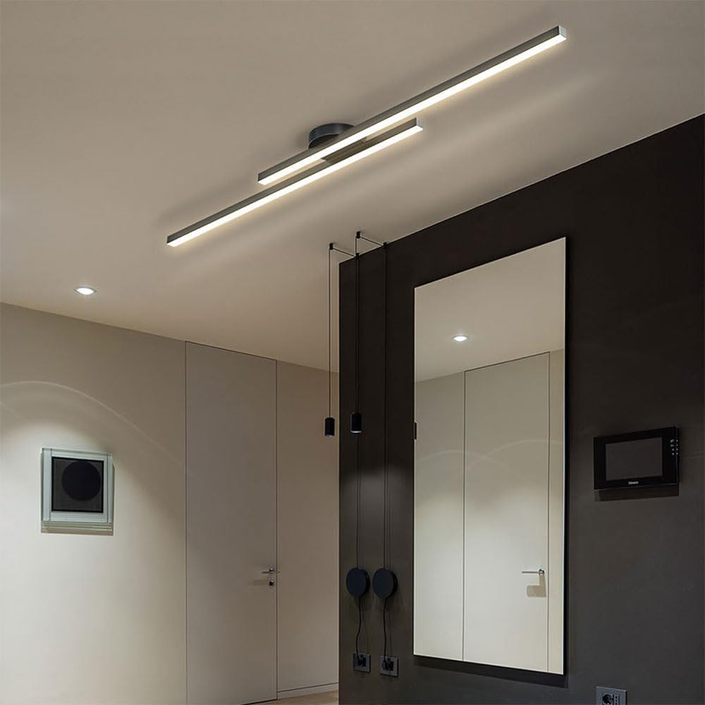 Alurex – Moderne aluminium LED plafondlamp – Semi flush lang design
