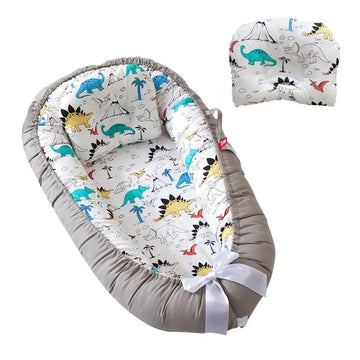 Nuvella Baby Lounger voor Pasgeborenen – Draagbaar Bedje met Verstelbaar Kussen, Ademend Katoen