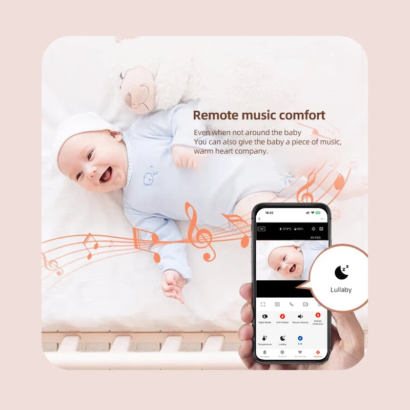 Babyfoon met Camera 1080P HD, Tuya App, Nachtzicht en Temperatuurdetectie voor Baby's