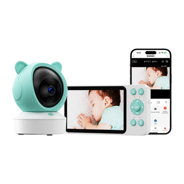 Babyfoon met Camera en App - 5 Inch Scherm, 1080P Videobewaking en Wifi Verbinding