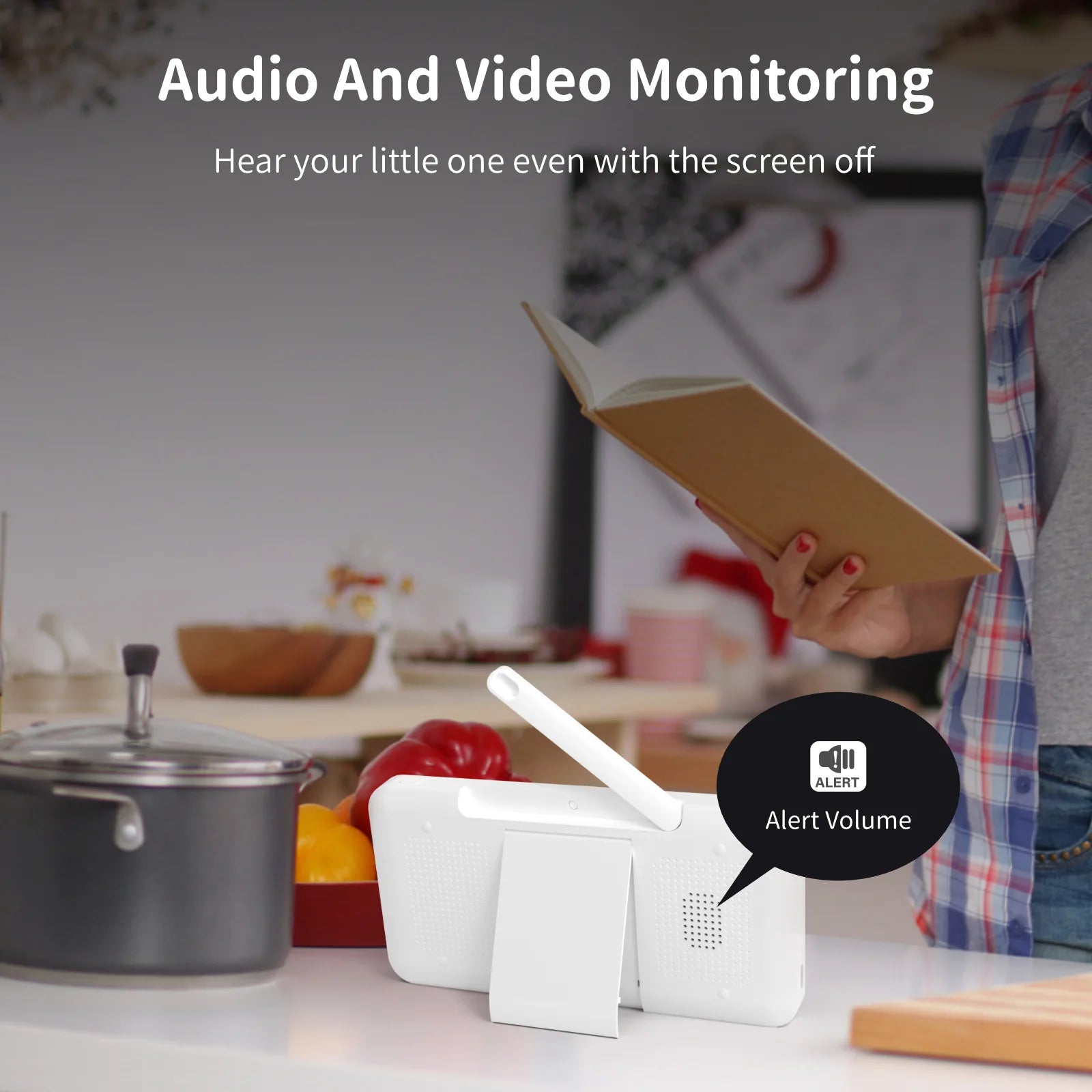 Babyfoon met Camera en App, 5 Inch HD Scherm, Nachtzicht en Lullabies