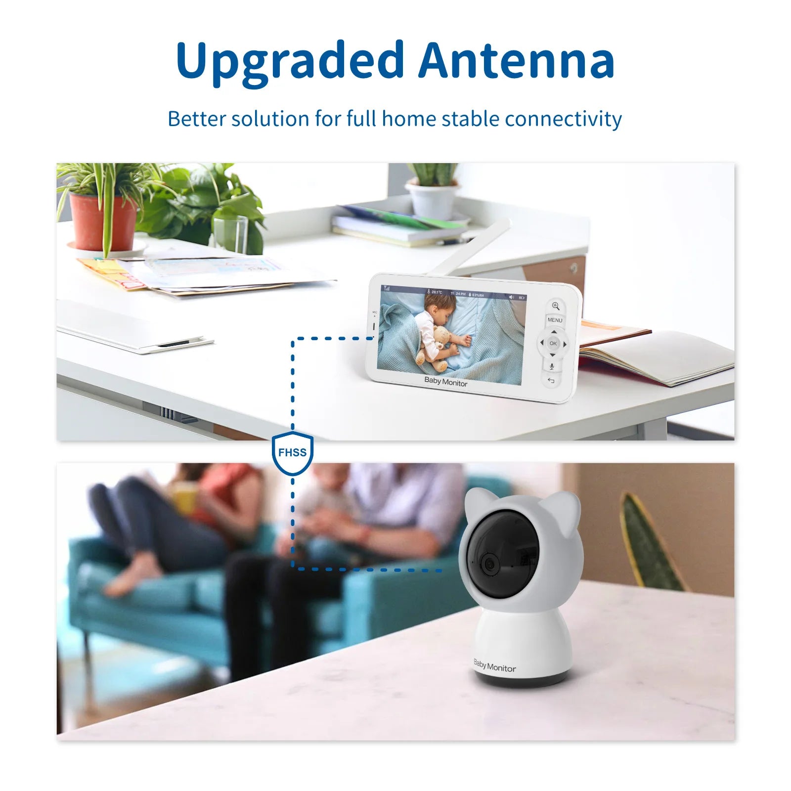 Babyfoon met Camera en App, 5 Inch HD Scherm, Nachtzicht en Lullabies