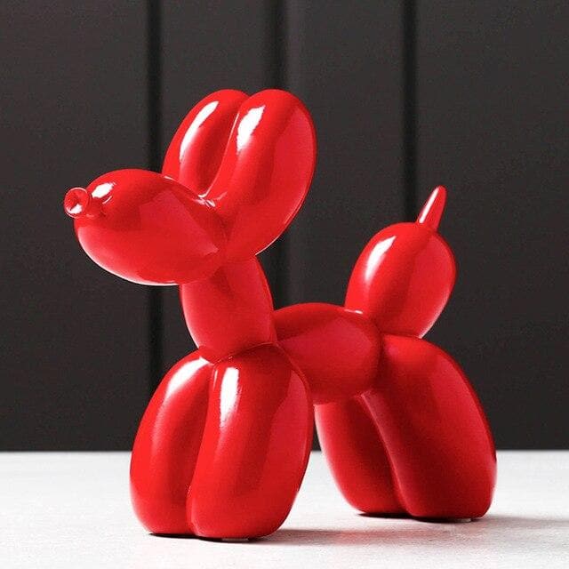 Playzura – Figura de gos globus de resina artística 20 cm, decoració moderna per a la llar