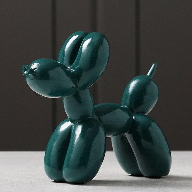 Playzura – Figura de gos globus de resina artística 20 cm, decoració moderna per a la llar
