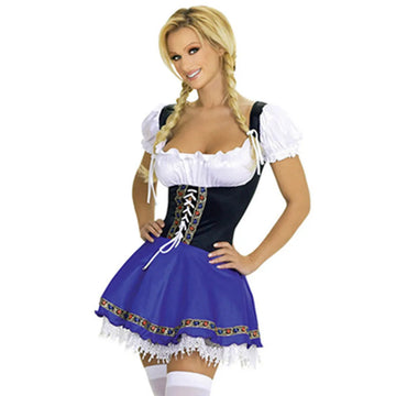 BavariaStyle – Blauwe dirndl jurk voor dames S–2XL – Perfect voor Oktoberfest