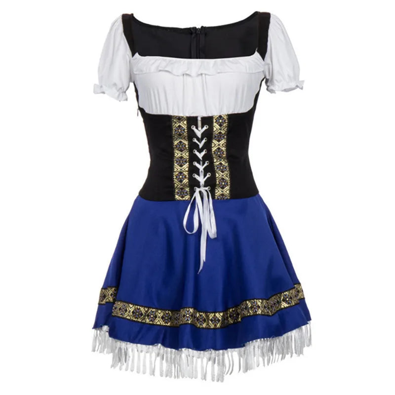 BavariaStyle – Blauwe dirndl jurk voor dames S–2XL – Perfect voor Oktoberfest