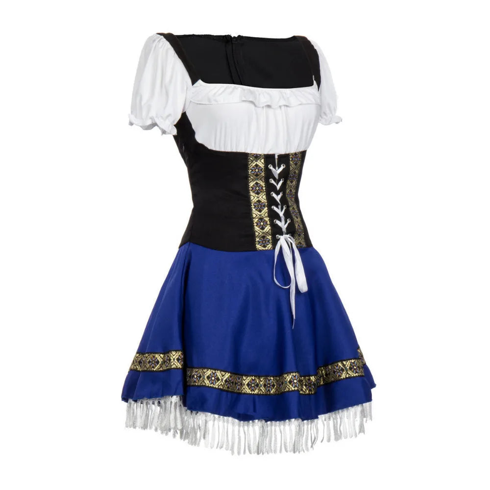 BavariaStyle – Blauwe dirndl jurk voor dames S–2XL – Perfect voor Oktoberfest