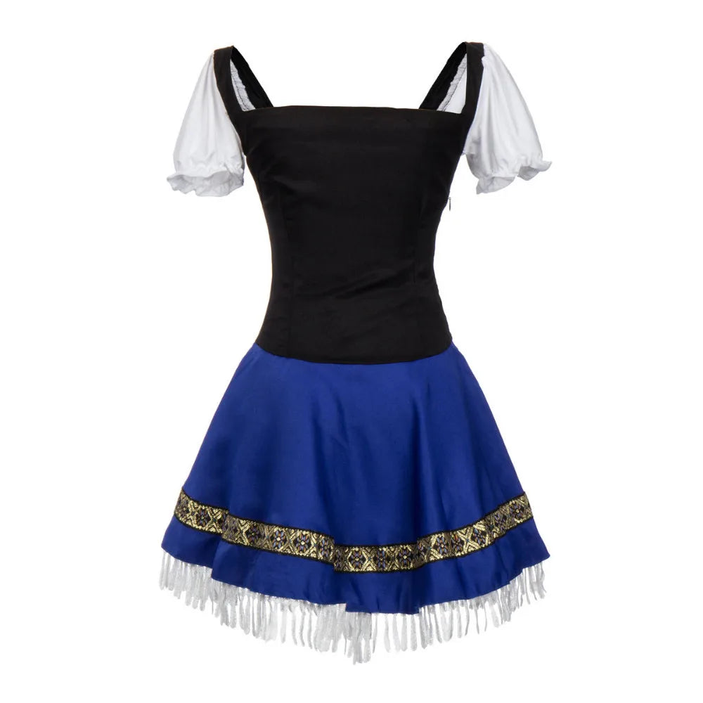 BavariaStyle – Blauwe dirndl jurk voor dames S–2XL – Perfect voor Oktoberfest