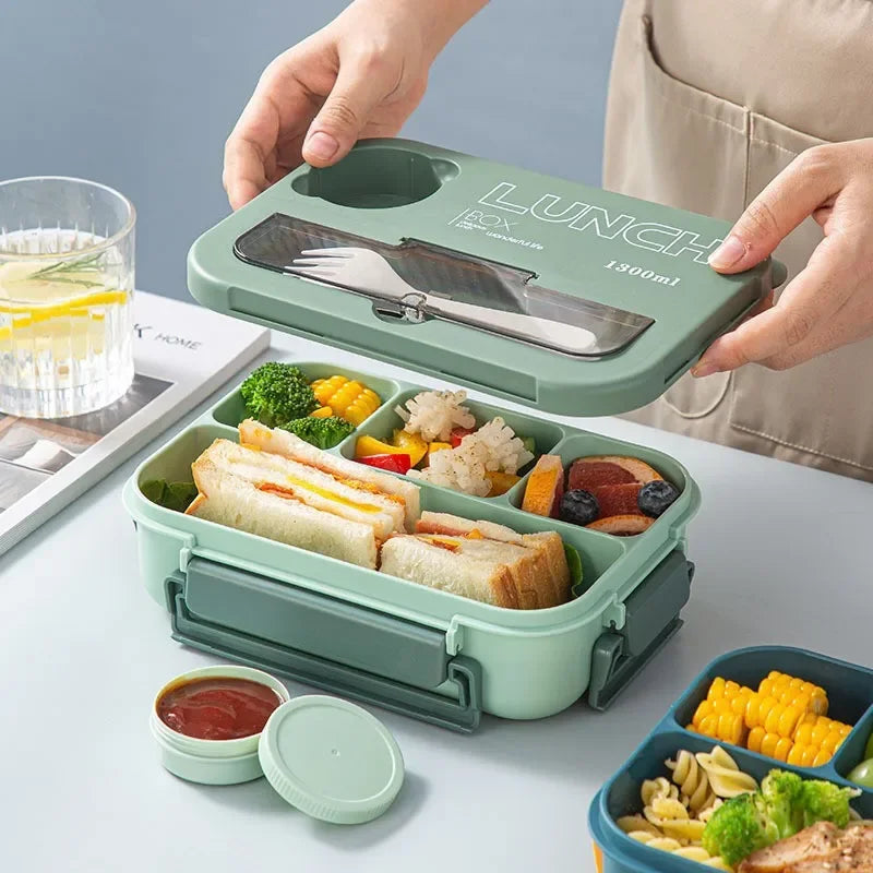 Mealino – Bento box 1300ML met bestek magnetron – kinderen & studenten