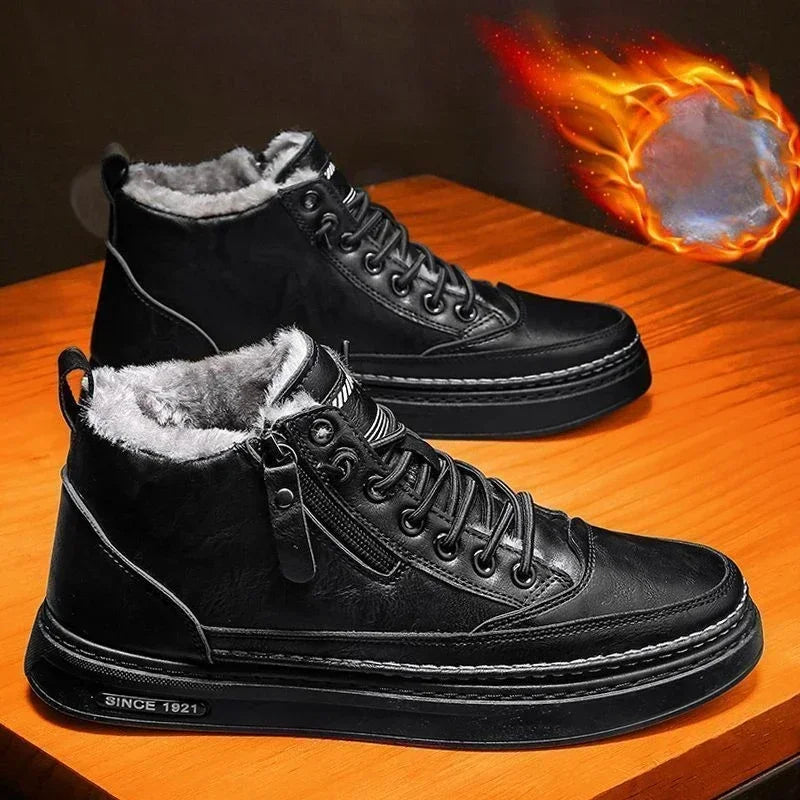 Bergin – Botas de nieve para hombre con algodón cálido y suela antideslizante
