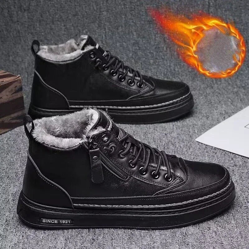 Bergin – Botas de nieve para hombre con algodón cálido y suela antideslizante