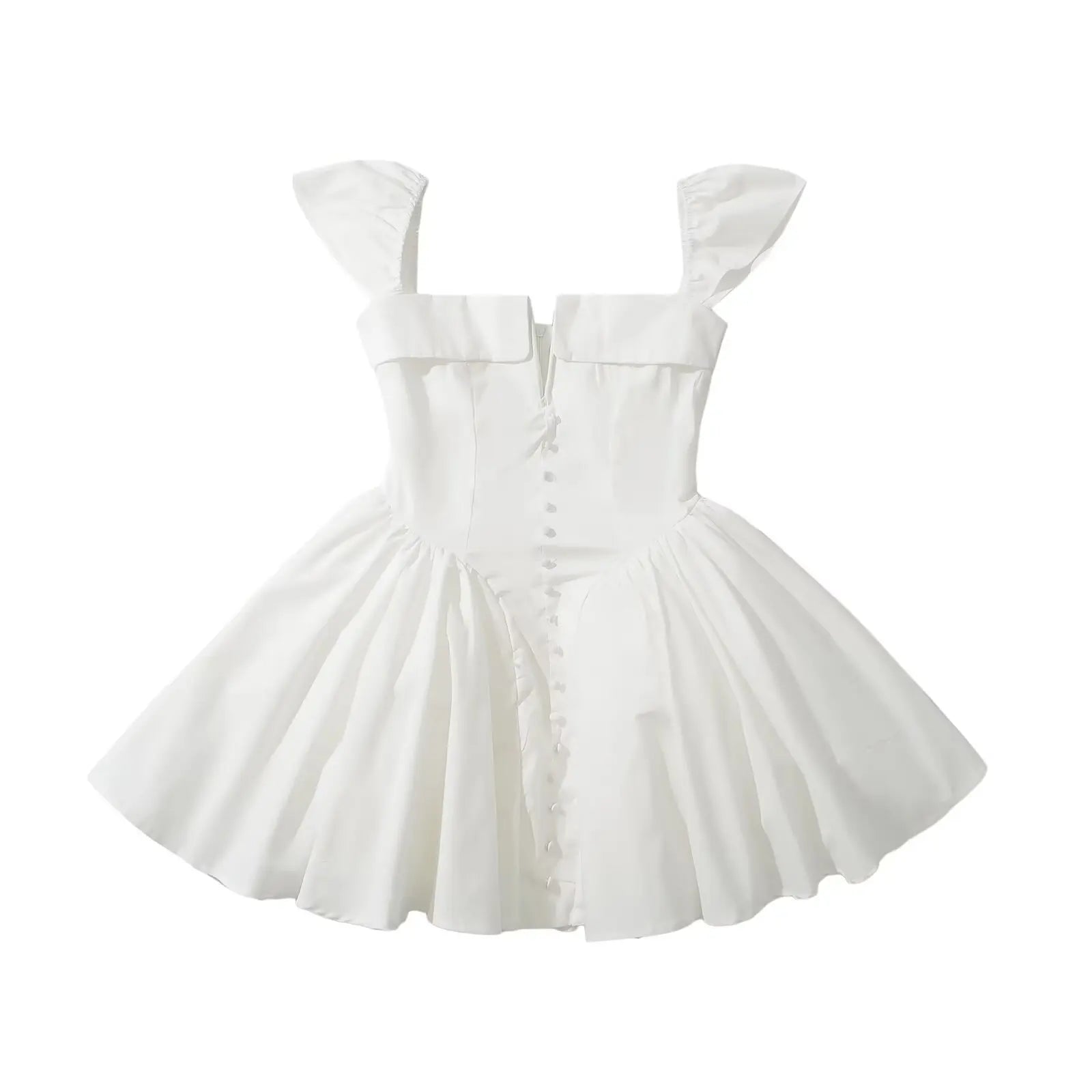 Biała Letnia Sukienka Mini dla Kobiet, Rozkloszowana, Krótki Rękaw, S/M/L 6