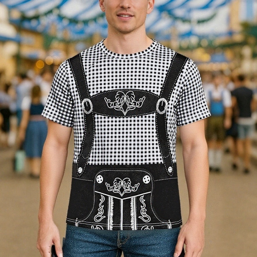 Wiesngaudi – T-Shirt met Lederhosen-Print – Jouw Feestticket naar de Wiesn