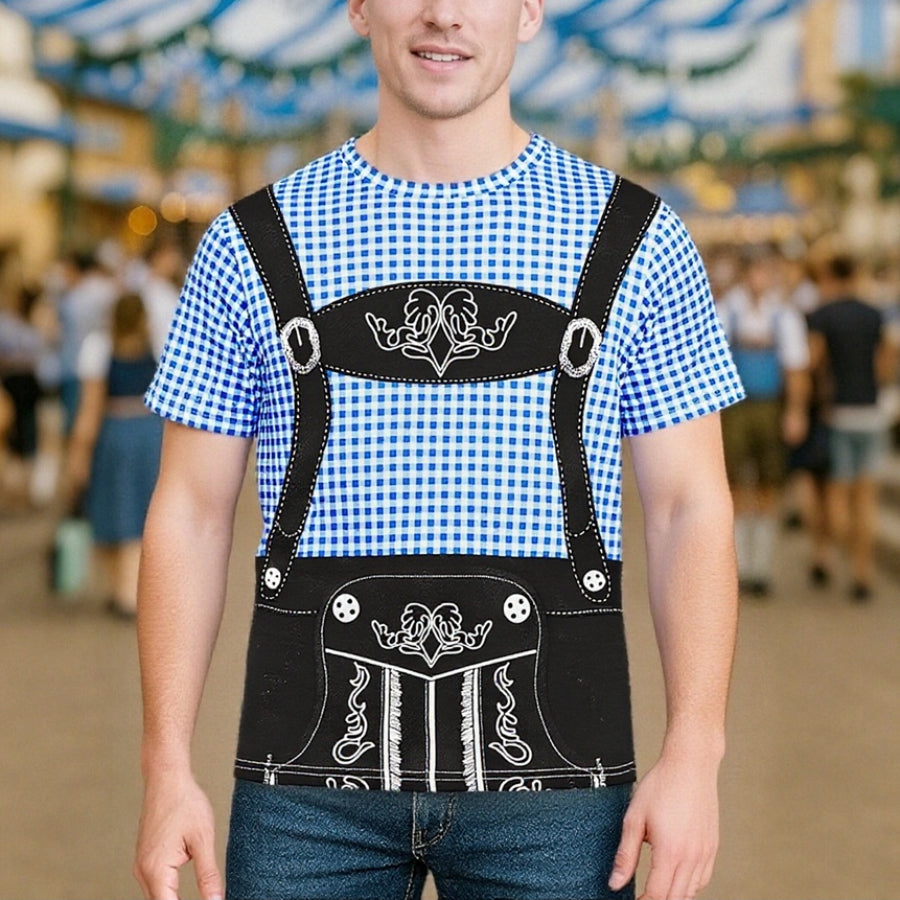 Wiesngaudi – T-Shirt met Lederhosen-Print – Jouw Feestticket naar de Wiesn
