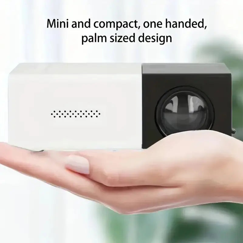 BrightBeam Compact LED Mini Projector – Met Speakers, Draagbaar voor Thuis, Camping & Kantoor, Compatibel met USB/SD/AV/HD