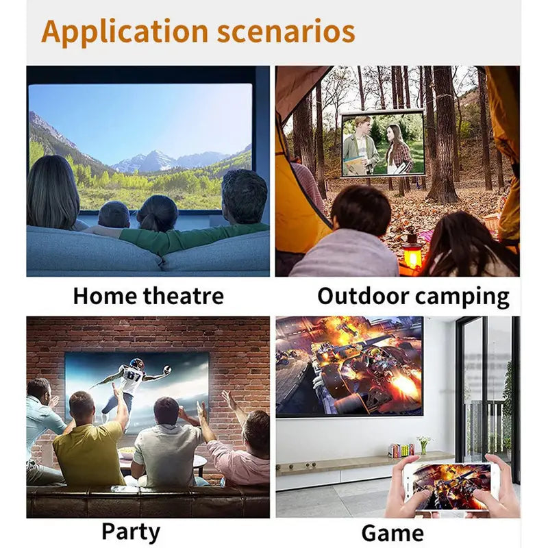 BrightBeam Compact LED Mini Projector – Met Speakers, Draagbaar voor Thuis, Camping & Kantoor, Compatibel met USB/SD/AV/HD