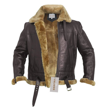 RAF B3 | Chaqueta de piloto de piel vuelta para lujo y calor