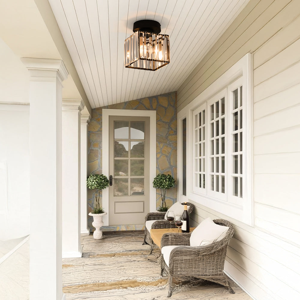 Bravura – Moderne flush plafondlamp – 1-lichts zwart design