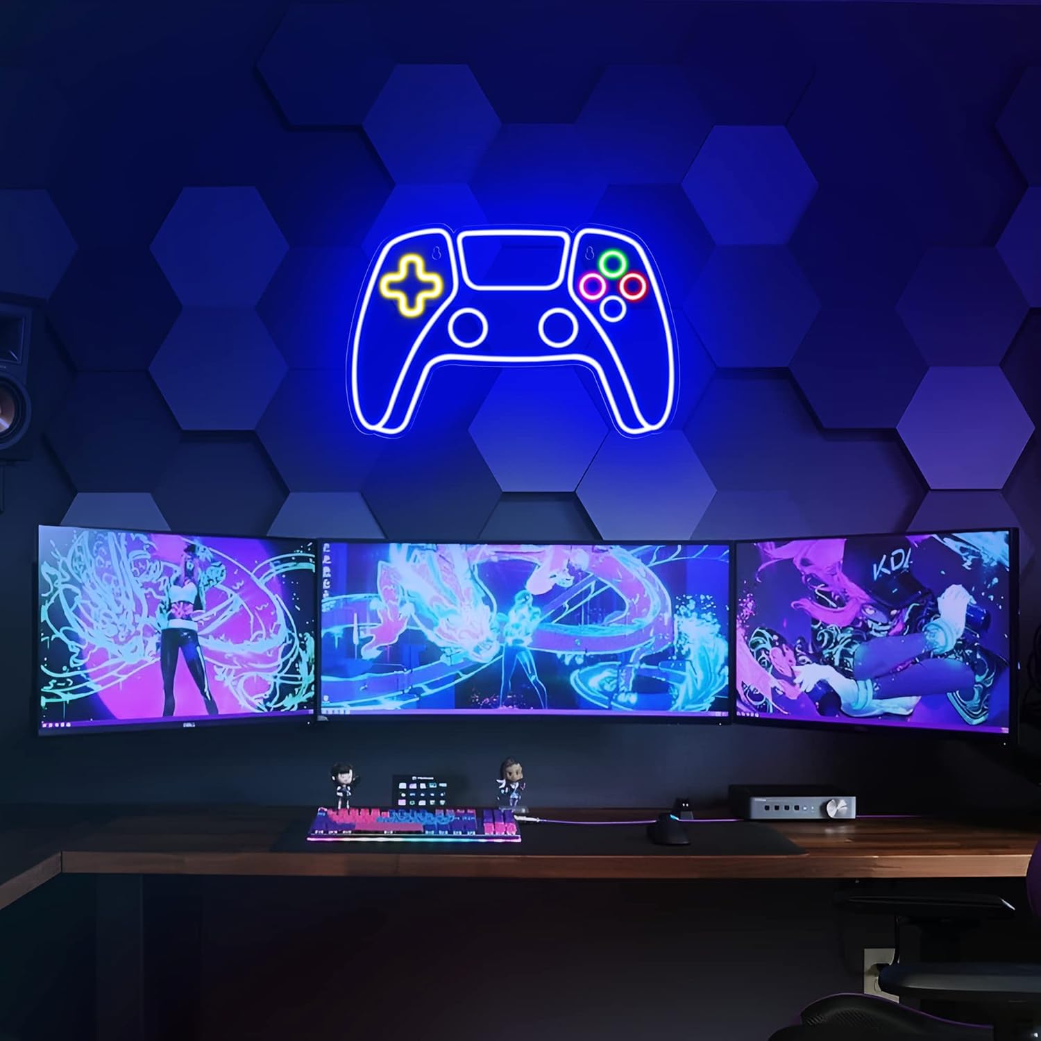 Canvas Gamer Neon Bord | Game Controller Neon Verlichting voor Gamer Kamer - LED Gaming Decor voor Jongenskamer en Wanddecoratie