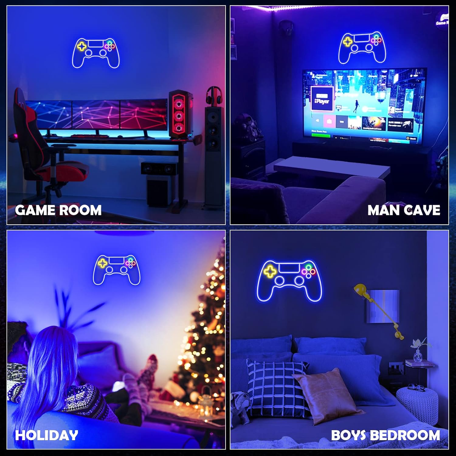 Canvas Gamer Neon Bord | Game Controller Neon Verlichting voor Gamer Kamer - LED Gaming Decor voor Jongenskamer en Wanddecoratie
