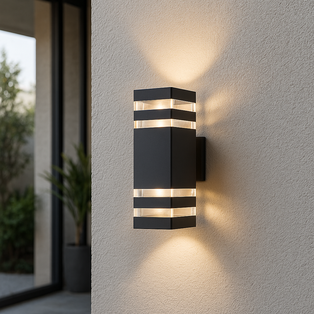Lumora – Outdoor wall lamp 2-way light beam – Aluminum & glass E27
