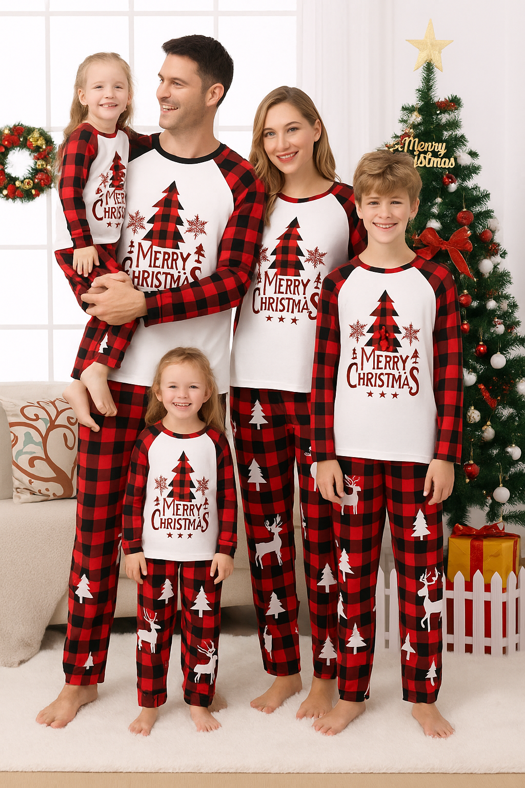 Family Christmas Pajama Set – Soft Matching Outfits of Cotton Blend for Cozy Holidays