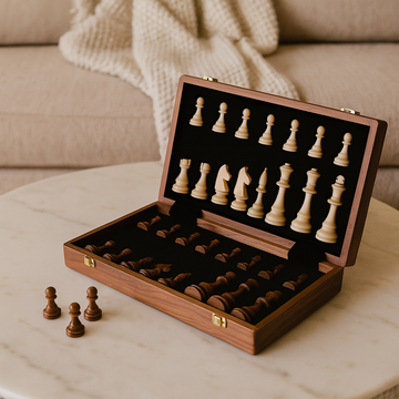 Regalis – Houten schaakset met opklapbaar toernooibord & opbergruimte