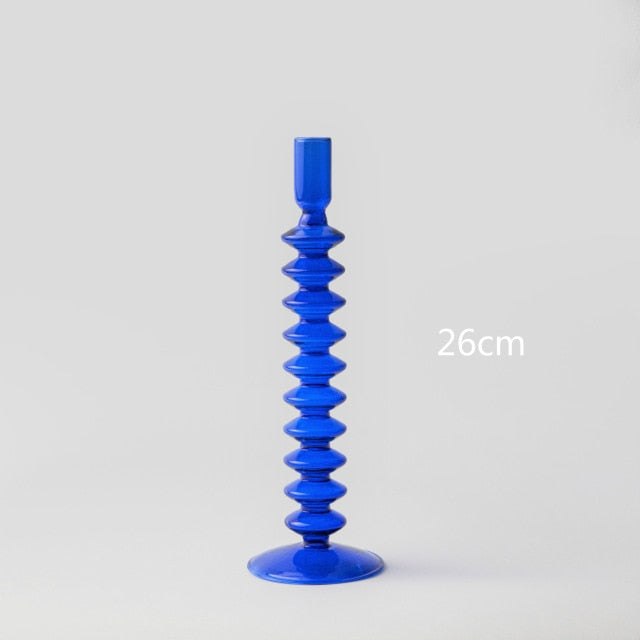 Vetrovia – Cobalt Blue Glass Candlestick, hand-blown design
