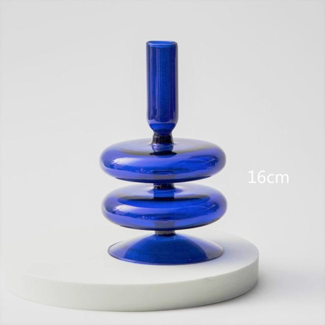 Vetrovia – Cobalt Blue Glass Candlestick, hand-blown design