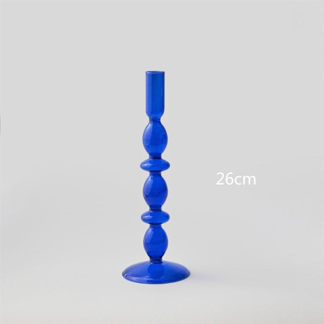Vetrovia – Cobalt Blue Glass Candlestick, hand-blown design