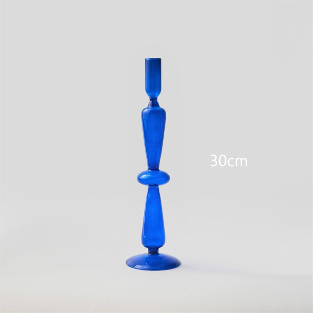 Vetrovia – Cobalt Blue Glass Candlestick, hand-blown design