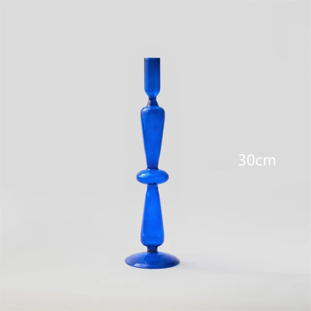 Vetrovia – Cobalt Blue Glass Candlestick, hand-blown design