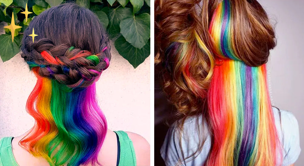 ColorLux – Clip-in Hair Extensions 26 pieces in Rainbow Colors for Party or Daily Use