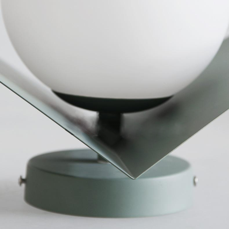 Glasora – Wall lamp with milk glass globe & disc, modern & colorful