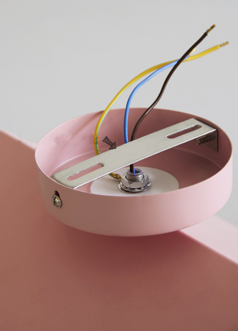 Glasora – Wall lamp with milk glass globe & disc, modern & colorful