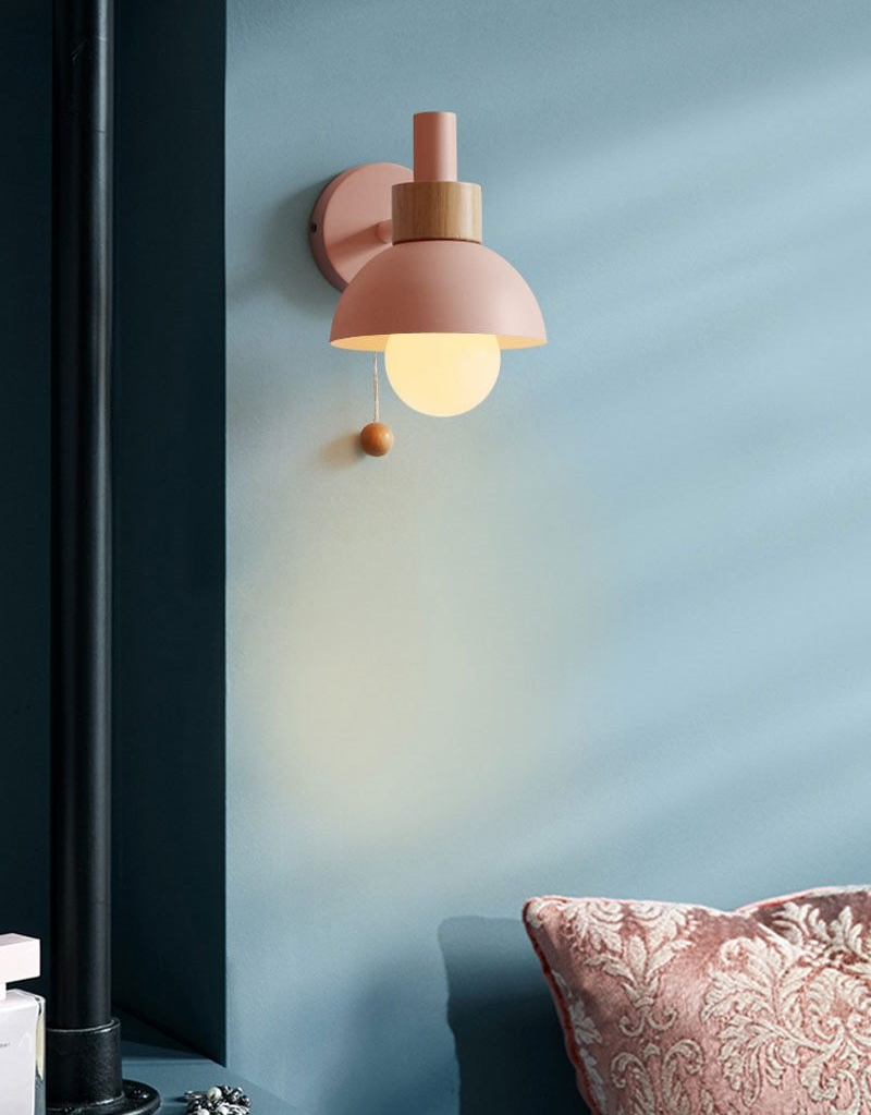 Aurora Living – Wall lamp with Wood & Metal, Mid-Century style