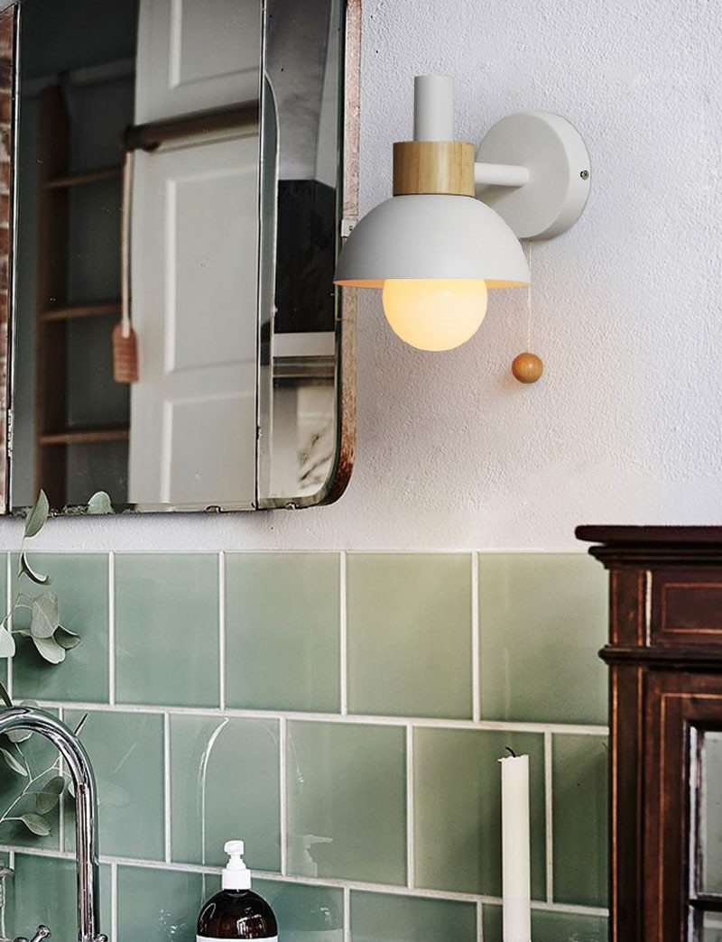 Aurora Living – Wall lamp with Wood & Metal, Mid-Century style