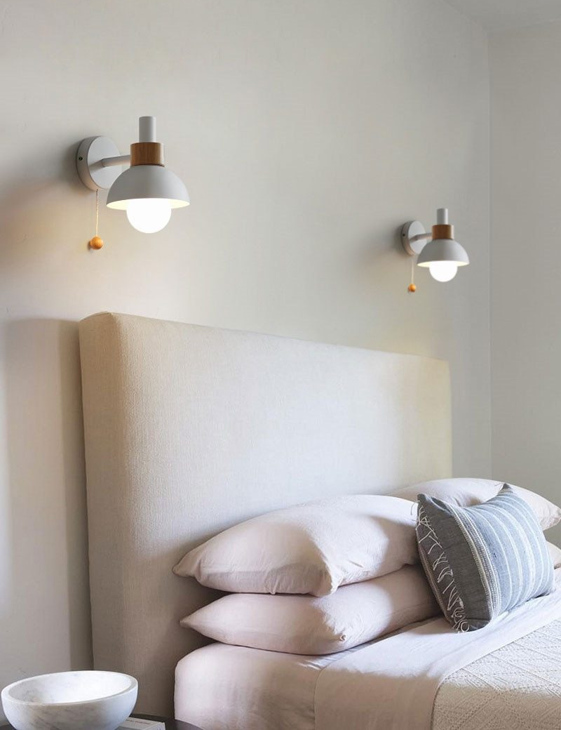 Aurora Living – Wall lamp with Wood & Metal, Mid-Century style