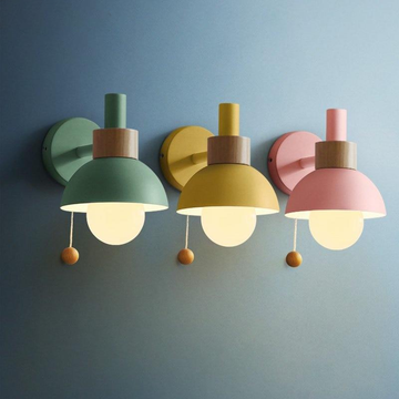 Aurora Living – Wall lamp with Wood & Metal, Mid-Century style