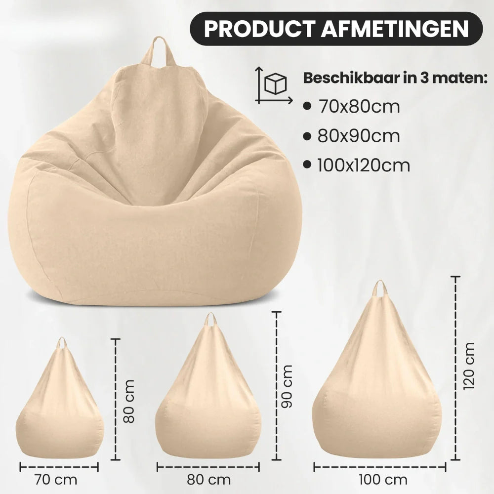 Linumo Zitzak – Ergonomisch Linnen Zitcomfort, 3 Maten