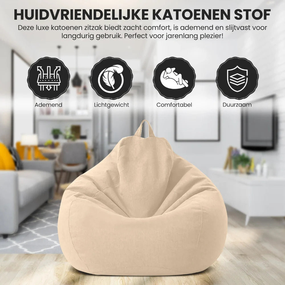 Linumo Zitzak – Ergonomisch Linnen Zitcomfort, 3 Maten