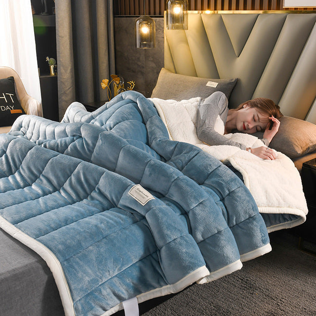 Melzano Ellena Luxe – Warm lambswool fleece blanket for cozy winter days