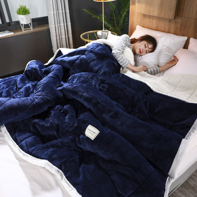 Melzano Ellena Luxe – Warm lambswool fleece blanket for cozy winter days